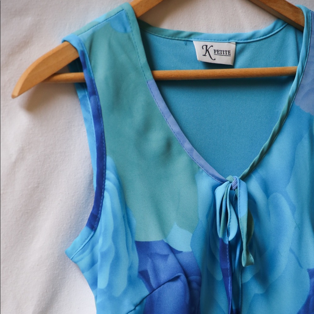 Vintage K Petite Blue Floral Mini Dress